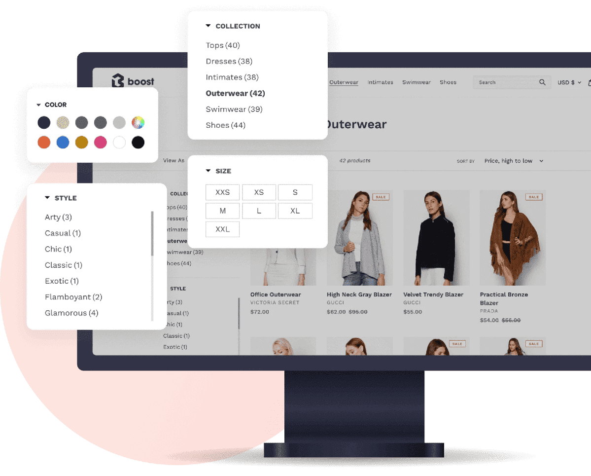 Filters in ecommerce product catalog